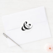 Monogram Script Ampersand Hochzeit Runder Aufkleber (Umschlag)