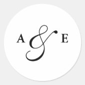 Monogram Script Ampersand Wedding Runder Aufkleber (Vorderseite)
