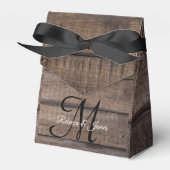 Monogram Script Barn Country Rustic Wedding Party Geschenkschachtel (Vorderseite)