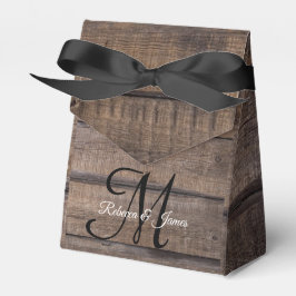 Monogram Script Barn Country Rustic Wedding Party Geschenkschachtel