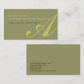 Monogram Script Beige Makeup Artist Business Card Visitenkarte (Vorne/Hinten)