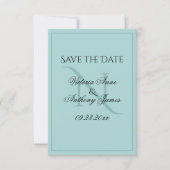 Monogram Script Blue Initial Wedding Save the Date (Vorderseite)