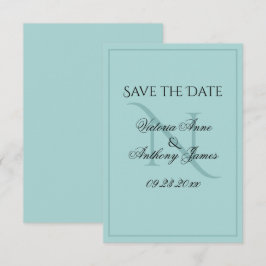 Monogram Script Blue Initial Wedding Save the Date
