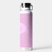 Monogram Script Blush Pink Blosses Trinkflasche (Rückseite)