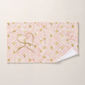 Monogram Script Blush Pink Gold Mermaid Scales Badhandtuch Set (Handtuch)