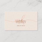 Monogram Script Boho Beige QR-Code Visitenkarte (Vorderseite)