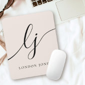 Monogram Script Calligraphy Elegant Feminine Mousepad