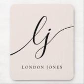 Monogram Script Calligraphy Elegant Feminine Mousepad (Vorne)