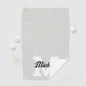 Monogram Script Calligraphy Sage Green Golfhandtuch (Insitu)