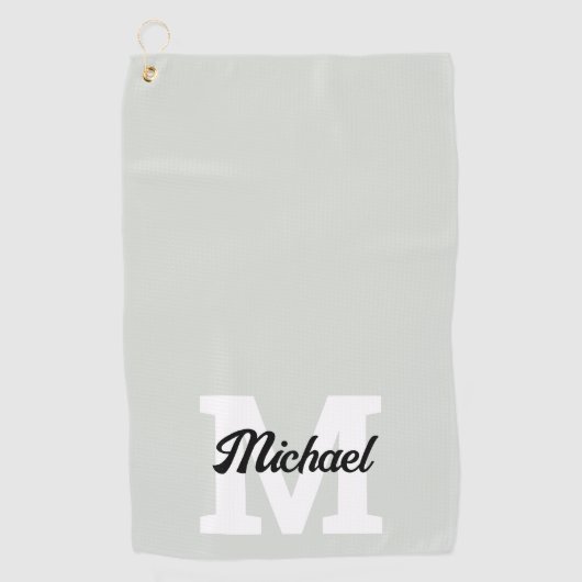 Monogram Script Calligraphy Sage Green Golfhandtuch (Vorderseite)