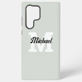 Monogram Script Calligraphy Sage Green Samsung Galaxy Hülle (Rückseite)
