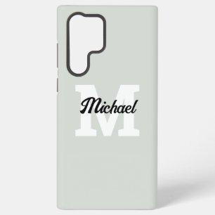 Monogram Script Calligraphy Sage Green Samsung Galaxy Hülle