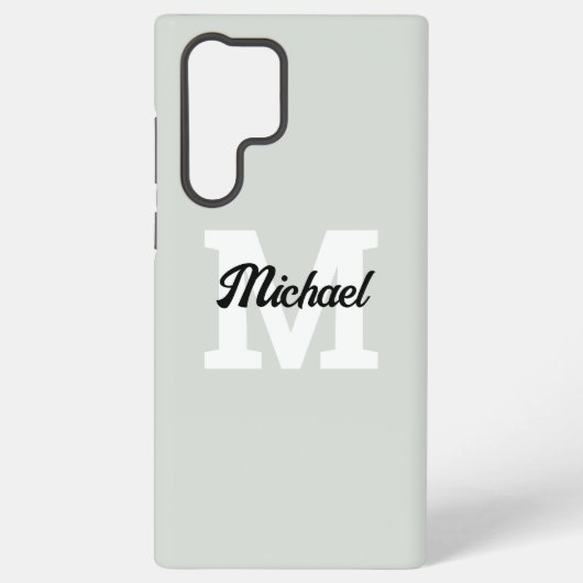 Monogram Script Calligraphy Sage Green Samsung Galaxy Hülle (Rückseite)