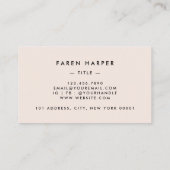 Monogram Script Chic Blush Pink Einfache Elegant Visitenkarte (Rückseite)