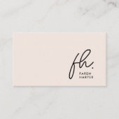 Monogram Script Chic Blush Pink Einfache Elegant Visitenkarte (Vorderseite)