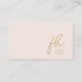 Monogram Script Chic Blush Pink Gold Einfach Visitenkarte (Vorderseite)