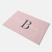 Monogram Script Custom Business Logo Pink Fußmatte (Schrägansicht)