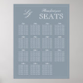 Monogram Script Dusty Blue Modern Wedding Sees Poster (Vorne)