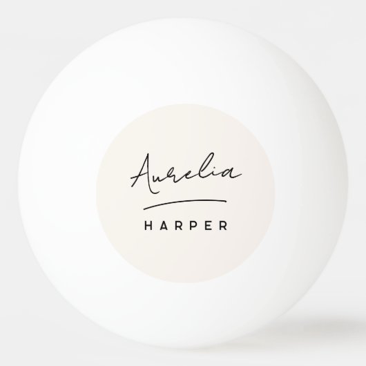 Monogram Script Einfache minimale Personalisierte Tischtennisball (Vorderseite)
