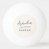 Monogram Script Einfache minimale Personalisierte  Tischtennisball (Rückseite)
