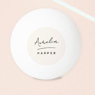 Monogram Script Einfache minimale Personalisierte Tischtennisball
