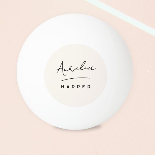 Monogram Script Einfache minimale Personalisierte  Tischtennisball