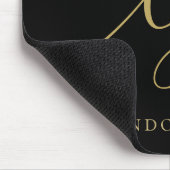 Monogram Script Elegant Black Gold Feminine Mousepad (Ecke)
