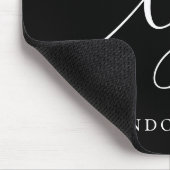 Monogram Script Elegant Feminine Chic Black Mousepad (Ecke)