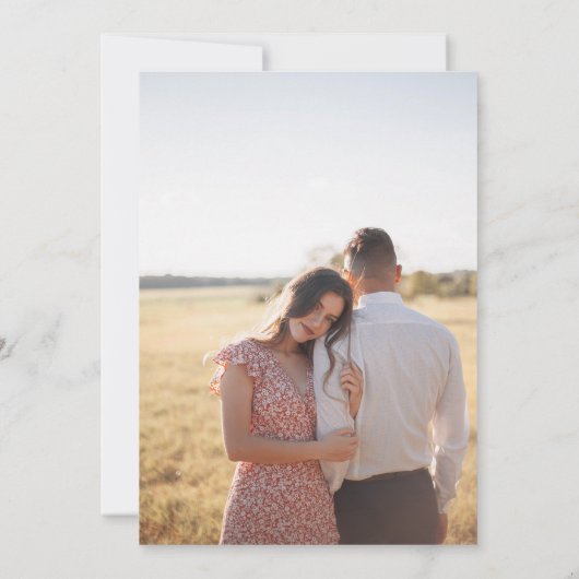 Monogram Script Elegant Foto Wedding Save The Date (Rückseite)