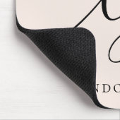 Monogram Script Elegant Girly Blush Pink Mousepad (Ecke)