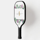 Monogram Script Eukalyptus Greenery Lila Pickleball Schläger (Links)