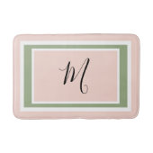 Monogram Script Geometrie Roush Pink Green Badematte (Vorderseite)