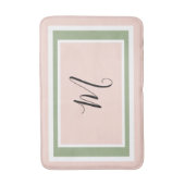 Monogram Script Geometrie Roush Pink Green Badematte (Vorderseite Vertikal)