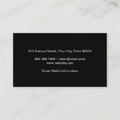 Monogram Script Gray | Schwarzer Hintergrund Visitenkarte (Rückseite)