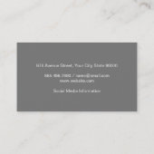 Monogram Script Gray Visitenkarte (Rückseite)