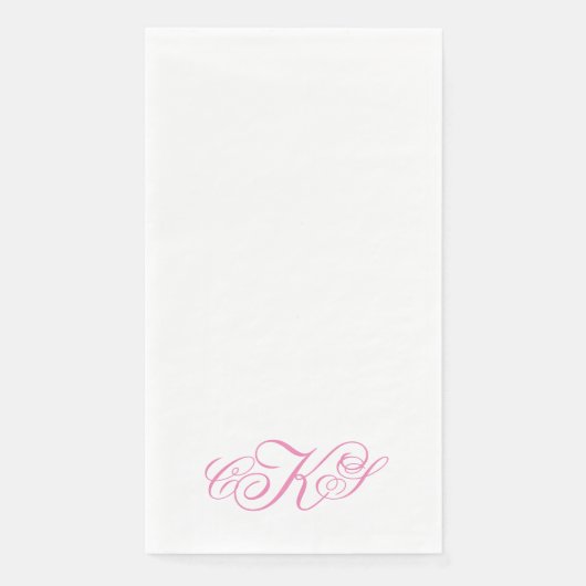 Monogram Script Guest Bath Paper Handtücher Serviette (Vorderseite)