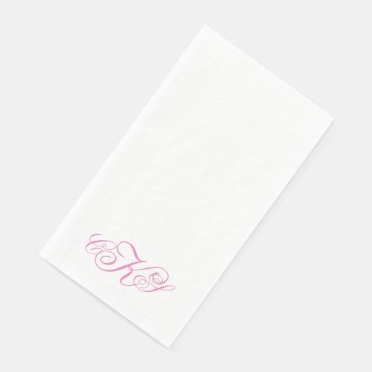 Monogram Script Guest Bath Paper Handtücher Serviette (Ecke)