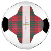 Monogram Script Initial Green Kariert Tartan Fußball (Gedreht)