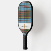 Monogram Script Kariert Classic Lila Tartan Pickleball Schläger (Links)