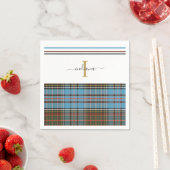 Monogram Script Kariert Tartan Clan Anderson Party Serviette (Beispiel)