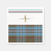 Monogram Script Kariert Tartan Clan Anderson Party Serviette (Vorderseite)