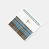 Monogram Script Kariert Tartan Clan Anderson Party Serviette (Ecke)