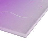 Monogram Script Lila Glitzer Girenname Schneidebrett (Ecke)