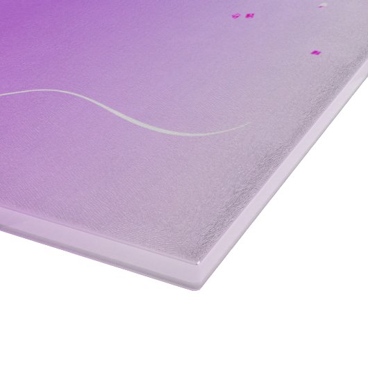 Monogram Script Lila Glitzer Girenname Schneidebrett (Ecke)