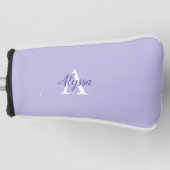 Monogram Script Lila Lavendel Golf Headcover (Vorderseite)