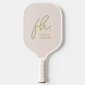 Monogram Script Modern Girl Pickleball Schläger (Rückseite)