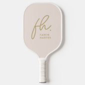 Monogram Script Modern Girl Pickleball Schläger (Vorderseite)