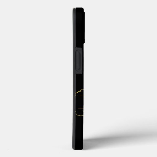 Monogram Script Modern Name Black Gold Floral Case-Mate iPhone Hülle (Rückseite / Rechts)