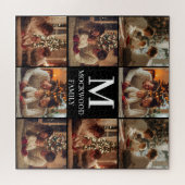 Monogram Script Multi Photo Family Gift Puzzle (Horizontal)