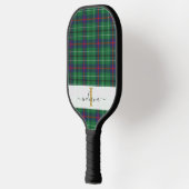 Monogram Script Name Classic Kariert Green Tartan Pickleball Schläger (Links)
